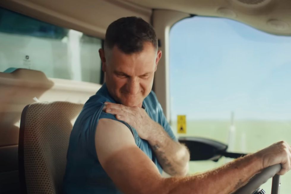 Farmers are seen comparing suntans in the advert, something that has concerned many.