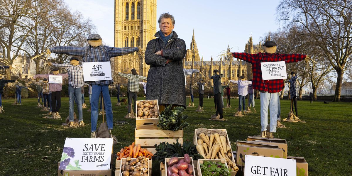 NextImg:Parliament 'under siege' by SCARECROWS as farmers protest for 'fairer regulations with supermarkets'