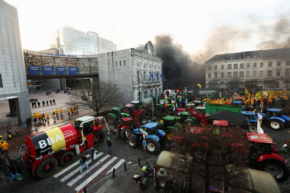 Farmers in Brussels march on European Parliament