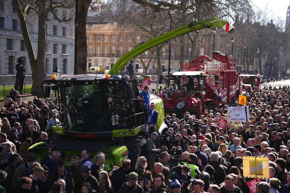 Farmers' protest along Whitehall in March