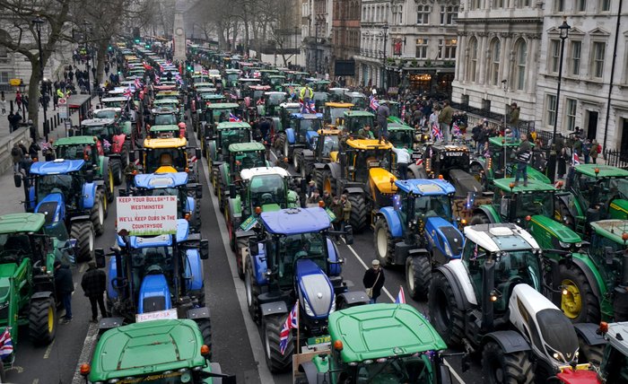 Farmers protesting in London