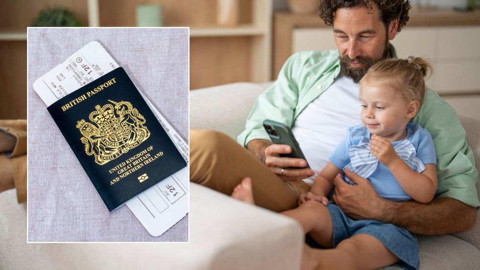 Father with child and UK passport