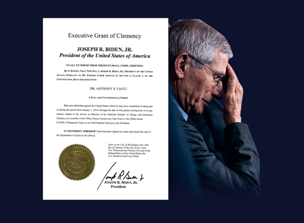 Fauci and clemency letter on White House Covid-19 page