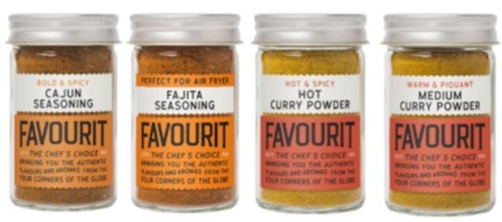 Favourit Cajun Seasoning / Favourit Fajita Seasoning / Favourit Hot Curry Powder / Favourit Medium Curry Powder