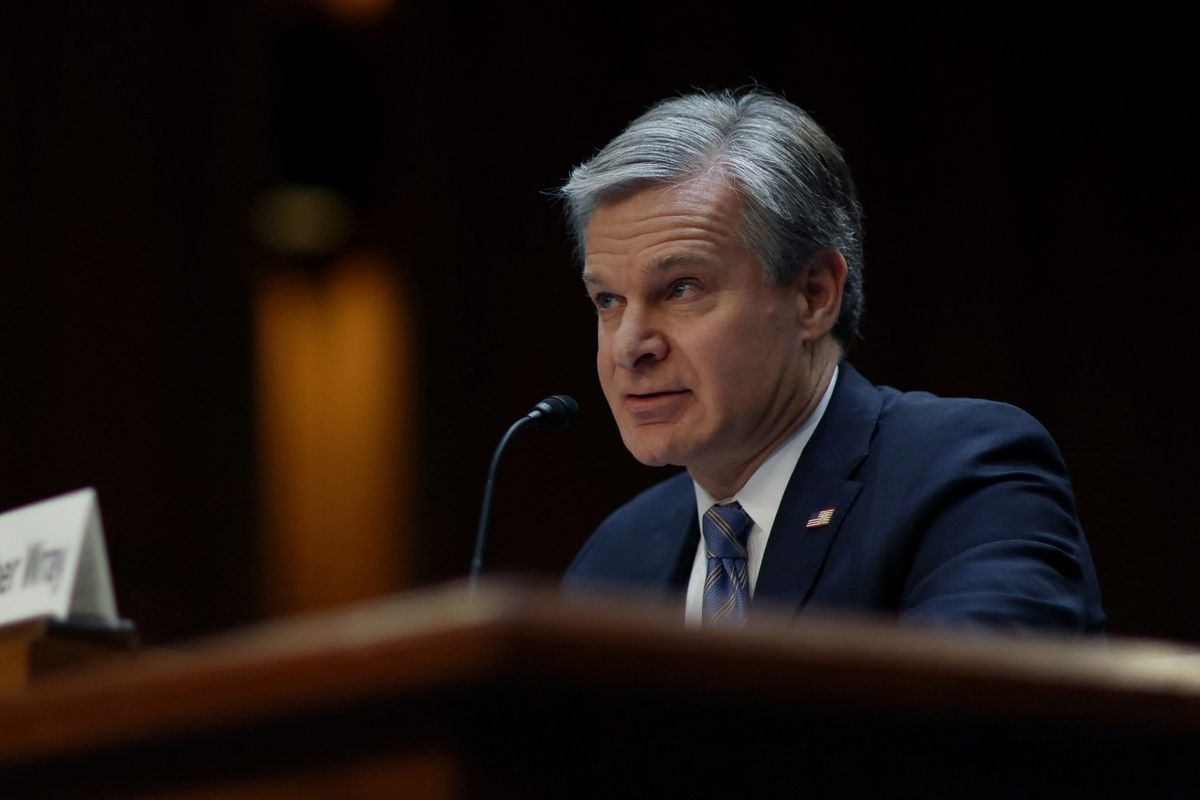 FBI Director Christopher Wray testifies at a Senate Judiciary Committee oversight hearing of the Federal Bureau of Investigation on Capitol Hill