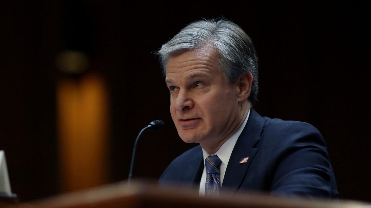 FBI Director Christopher Wray testifies at a Senate Judiciary Committee oversight hearing of the Federal Bureau of Investigation on Capitol Hill