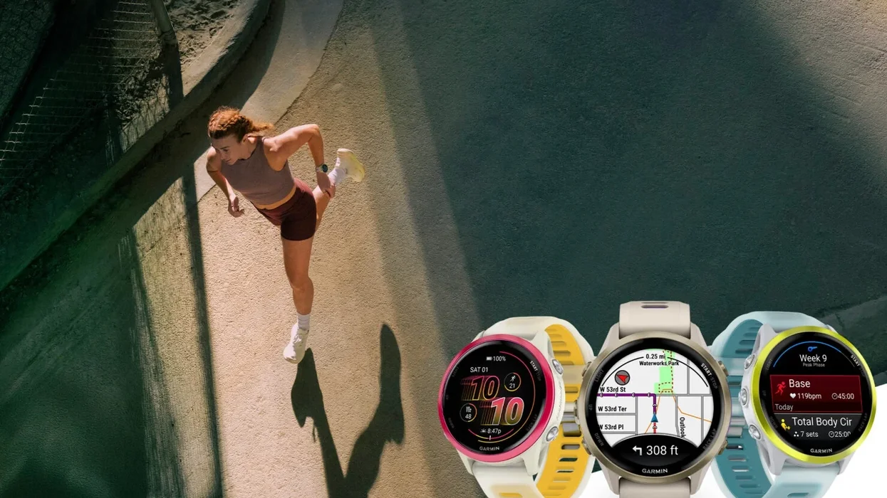 Female runner wearing new Garmin Forerunner 970