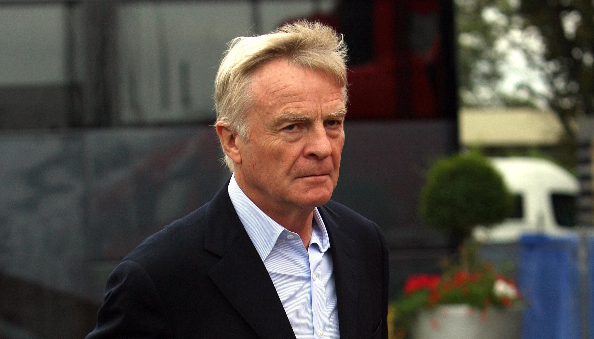 FIA President Max Moseley arrives for the qualifying session at Monza, Italy.