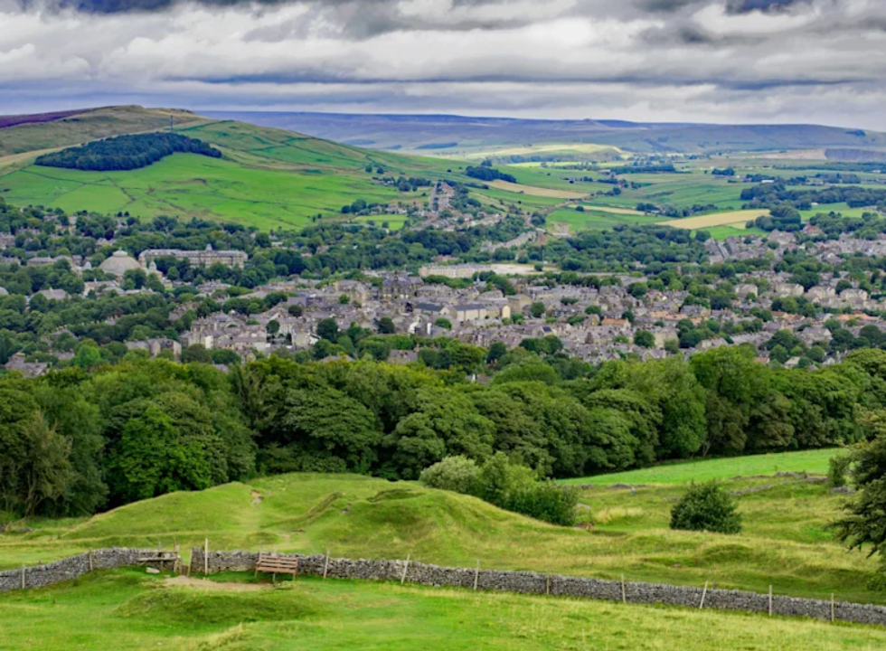 Fields and houses in Buxton