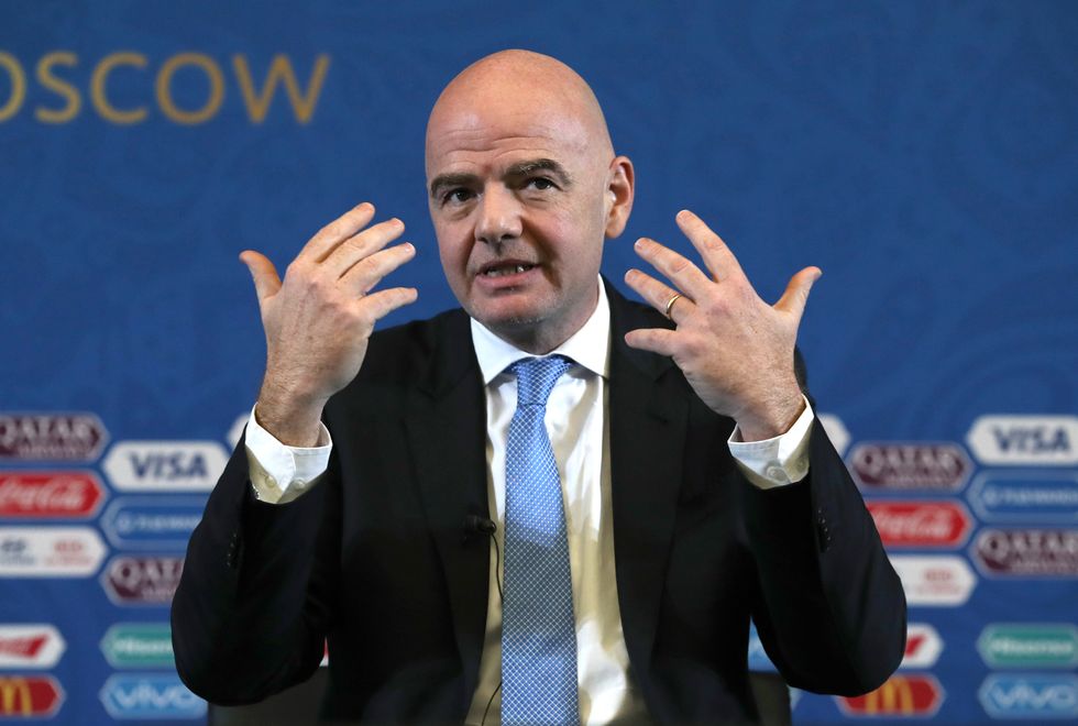 FIFA President Gianni Infantino, whose comments about African migrants have been described as \%22completely unacceptable\%22 by Kick It Out chief executive Tony Burnett.