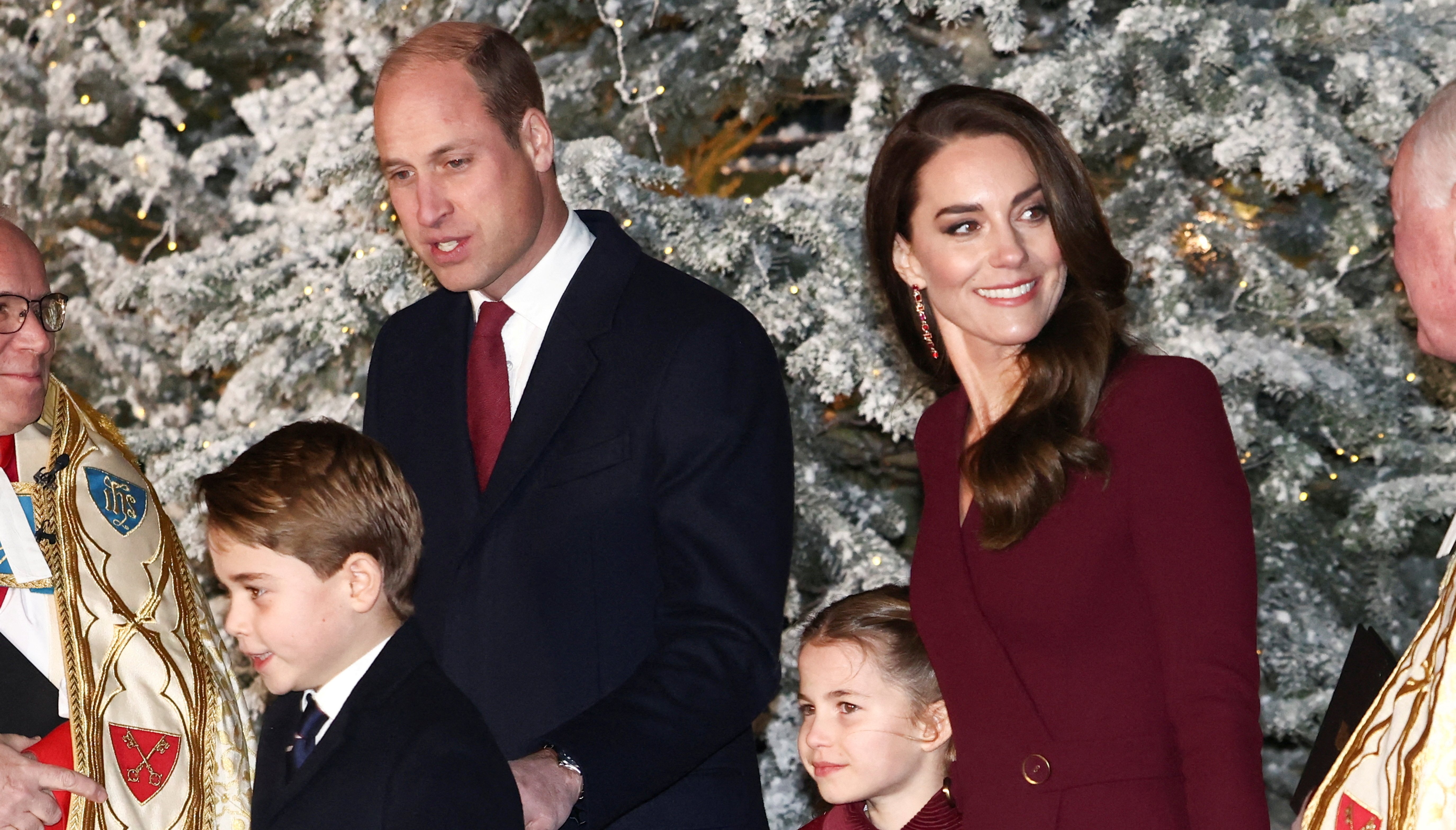 FILE PHOTO: Britain's Prince William, Prince of Wales, Catherine, Princess of Wales, Prince George and Princess Charlotte attend the Together At Christmas carol service at Westminster Abbey, in London, Britain December 15, 2022. REUTERS/Henry Nicholls/Pool/File Photo
