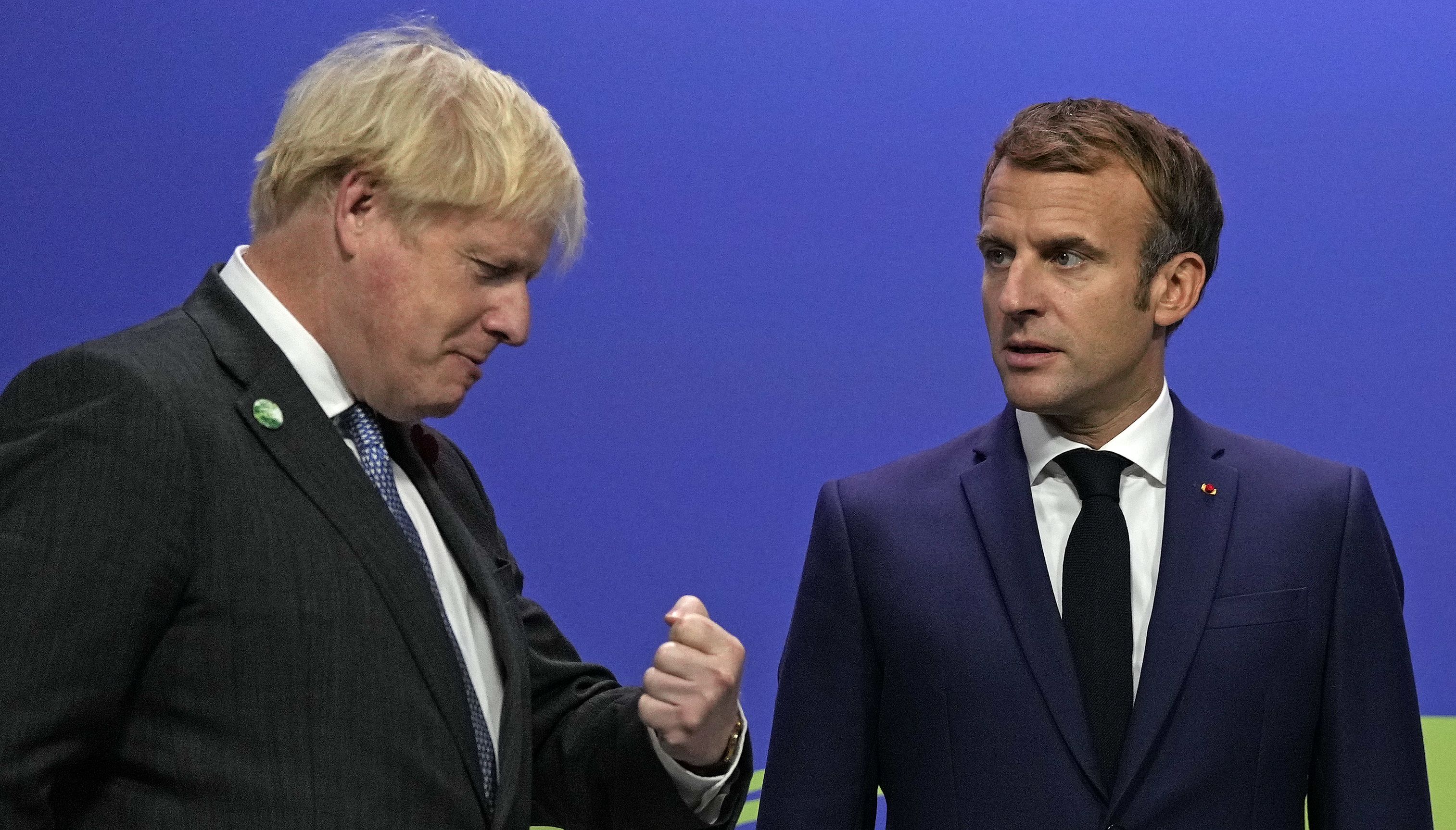 File photo dated 01/11/21 of Prime Minister Boris Johnson (left) along side French President Emmanuel Macron. The French president branded Boris Johnson a %22clown%22 and a %22knucklehead%22 a Government minister has said. Issue date: Thursday December 2, 2021.