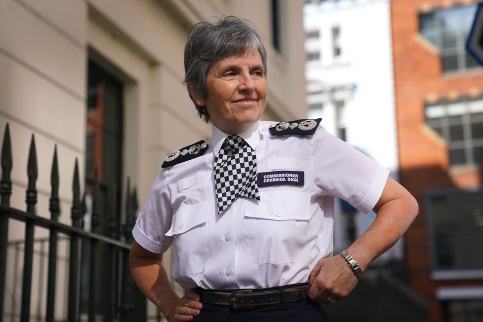 File photo dated 04/10/21 of Metropolitan Police Commissioner Dame Cressida Dick whose last day on the job will come next weekend. The Mayor's Office for Police and Crime (Mopac) has agreed that Dame Cressida's last day in post will be Sunday April 10. Issue date: Saturday April 2, 2022.