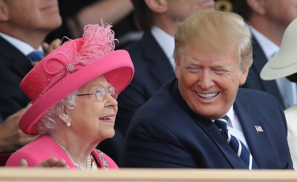 File photo dated 05/06/2019 of Queen Elizabeth II and US President Donald Trump during the commemorations for the 75th Anniversary of the D-Day landings at Southsea Common in Portsmouth. The Queen died peacefully at Balmoral this afternoon, Buckingham Palace has announced. Issue date: Thursday September 8, 2022.