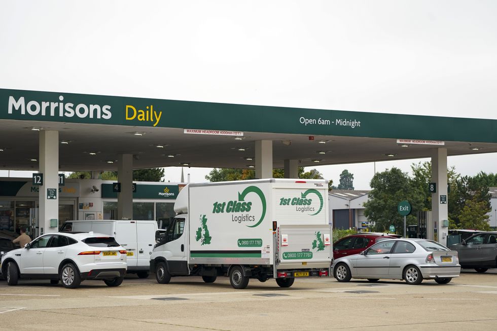 File photo dated 07/10/21 of motorists queuing for fuel at a Morrisons petrol station in Reading, Berkshire, as diesel prices have soared to a new record high despite the cut in fuel duty, figures show.