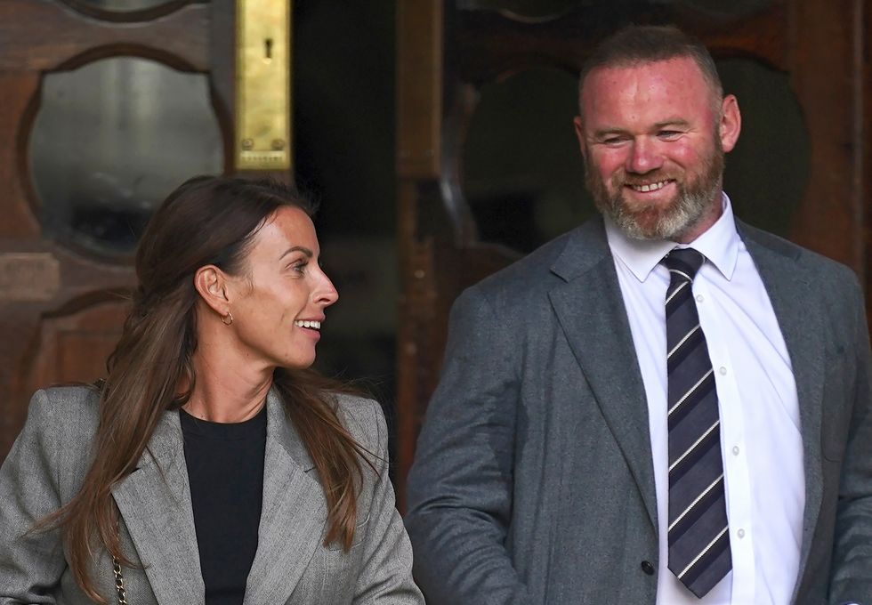File photo dated 16/5/2022 of Coleen and Wayne Rooney leaving the Royal Courts Of Justice, London. Rebekah Vardy and Coleen Rooney are due to find out who has won their High Court libel battle in the %22Wagatha Christie%22 case. In a viral social media post in October 2019, Mrs Rooney, 36, said she had carried out a %22sting operation%22 and accused Mrs Vardy, 40, of leaking %22false stories%22 about her private life to the press. Issue date: Friday July 29, 2022.