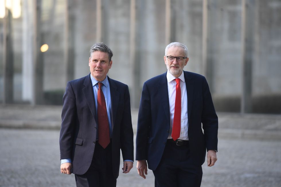 File photo dated 21/03/19 of Keir Starmer (left) and the then Labour Party leader Jeremy Corbyn arriving in Brussels ahead of a meeting with Michel Barnier. The current Labour Party leader, Sir Keir Starmer has faced fresh demands to pave the way for Jeremy Corbyn to stand as a Labour candidate at the next general election. Issue date: Sunday September 25, 2022.