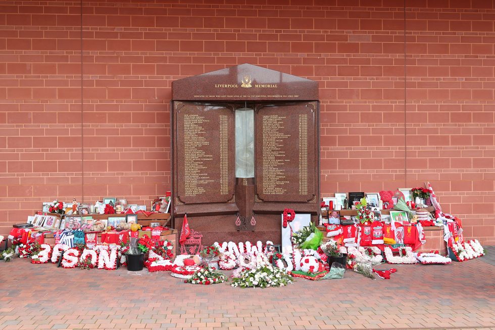 File photo dated 26/05/21 of flowers and tributes left at the Hillsborough Memorial outside Anfield stadium. Issue date: Thursday August 5, 2021.