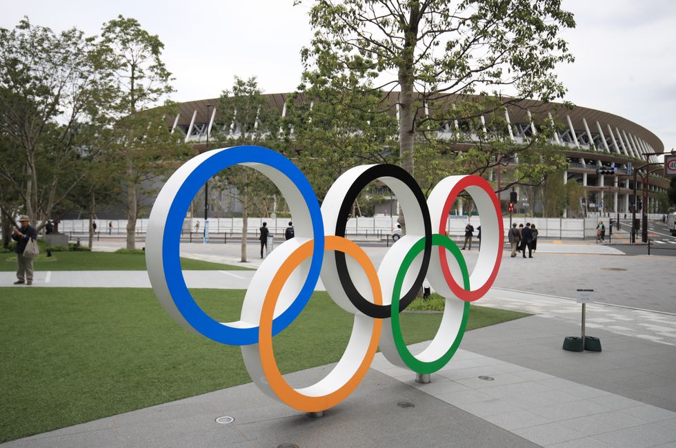 File photo dated 31-12-2020 of Olympic Rings outside the Olympic Stadium in Tokyo, Japan. Issue date: Wednesday April 28, 2021.