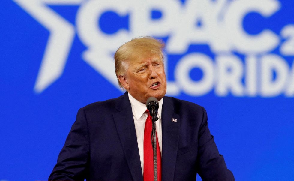 FILE PHOTO: Former U.S. President Donald Trump speaks during the Conservative Political Action Conference (CPAC) in Orlando, Florida, U.S. February 26, 2022. REUTERS/Octavio Jones/File Photo