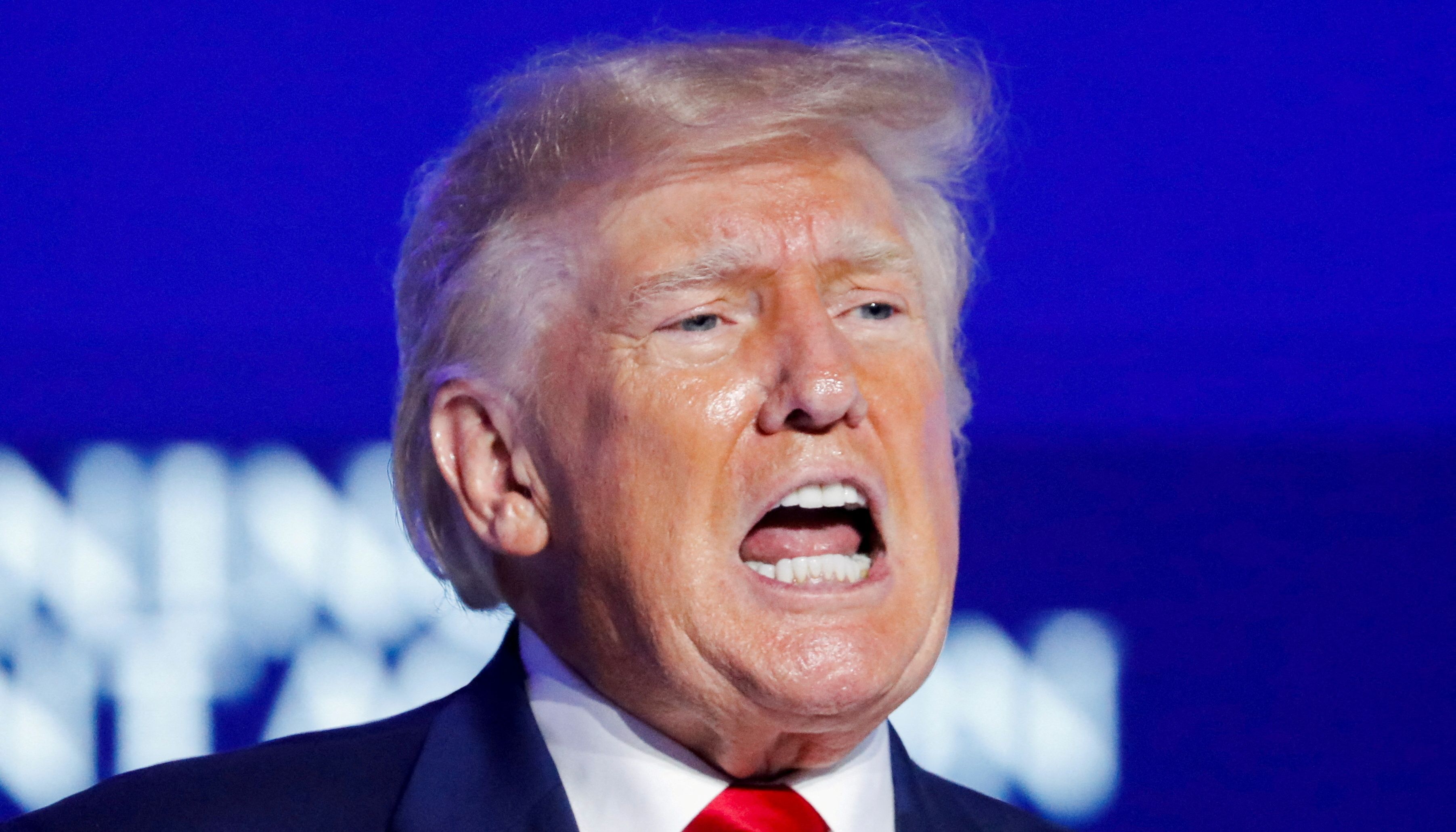 FILE PHOTO: Former U.S. President Donald Trump speaks during the Turning Point USA's (TPUSA) Student Action Summit (SAS) in Tampa, Florida, U.S. July 23, 2022. REUTERS/Marco Bello/File Photo