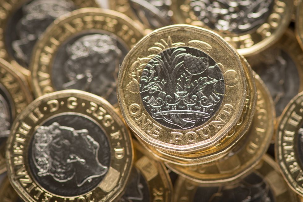 File photo of British one pound coins