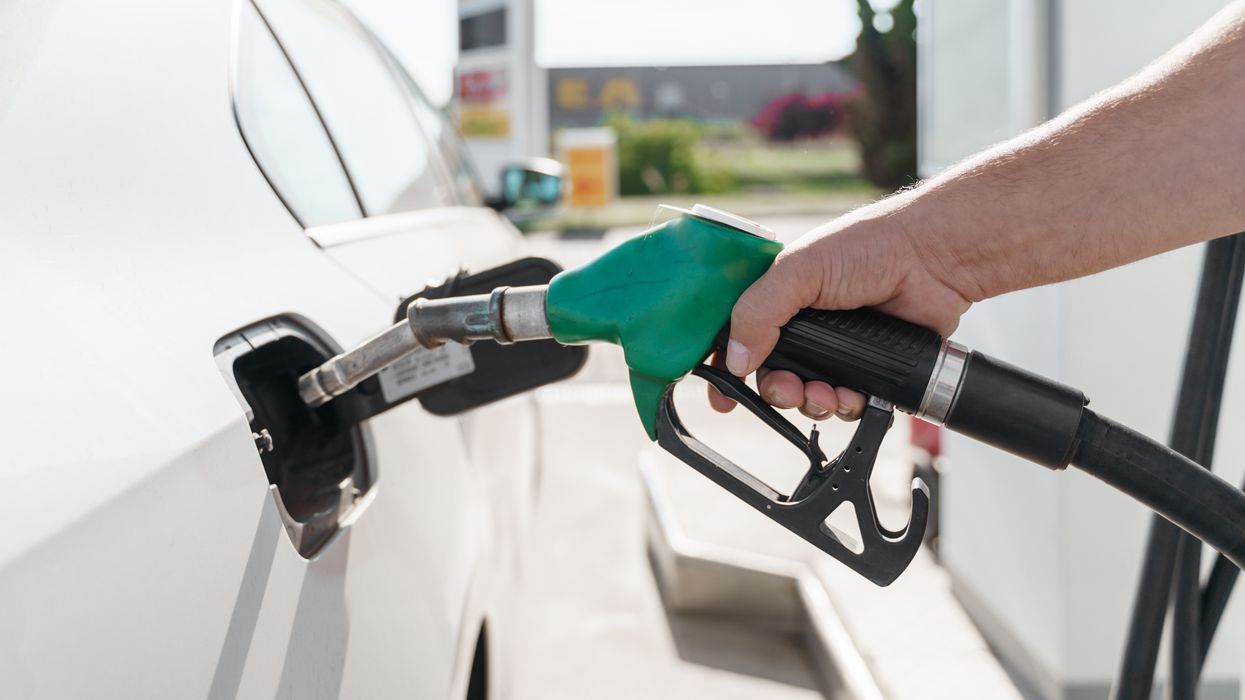 Filling up a car