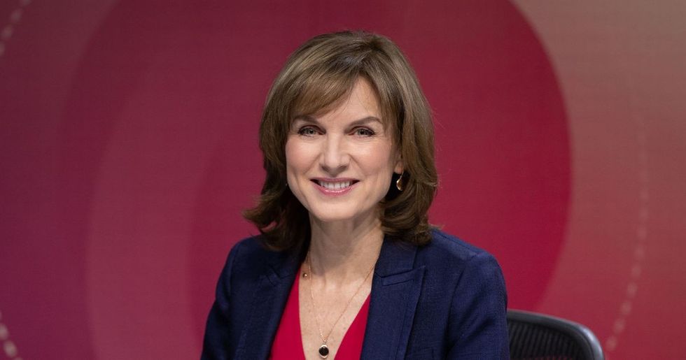 Fiona Bruce on the BBC Question Time set