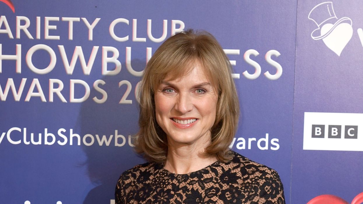Fiona Bruce smiling at an awards evening