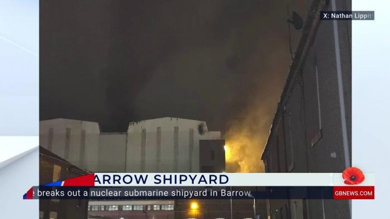 UK nuclear submarine shipyard up in FLAMES as 'significant' blaze breaks out - locals issued urgent warning
