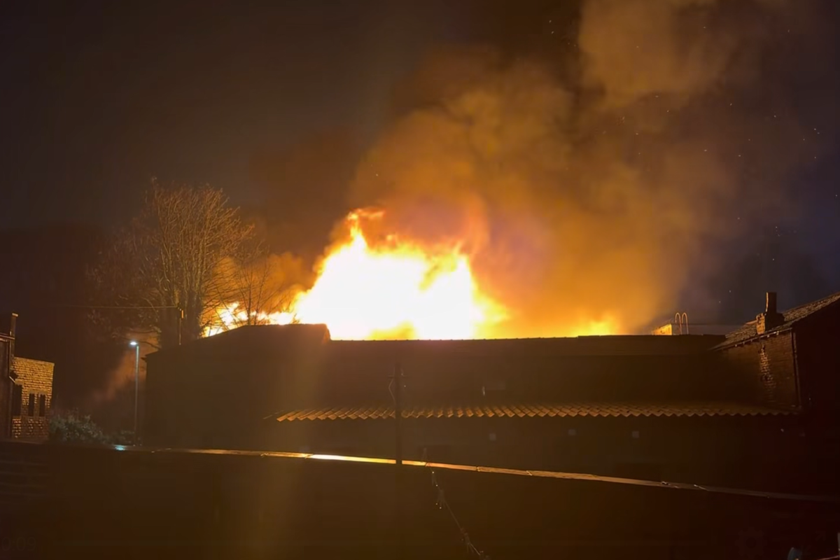 Fire broke out at the building on Bradford Road