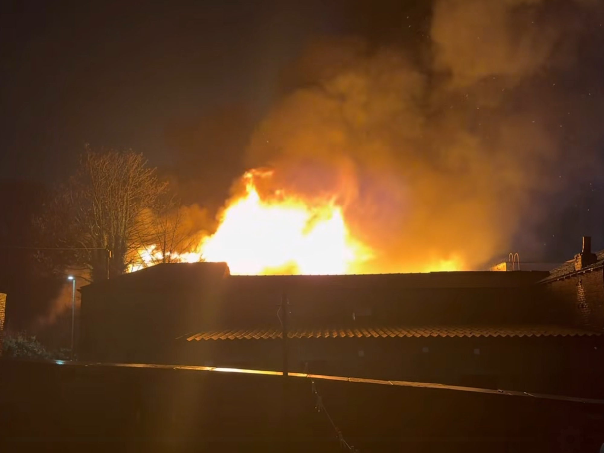 Fire broke out at the building on Bradford Road