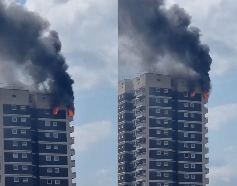 Fire broke out at the London flat on Wednesday