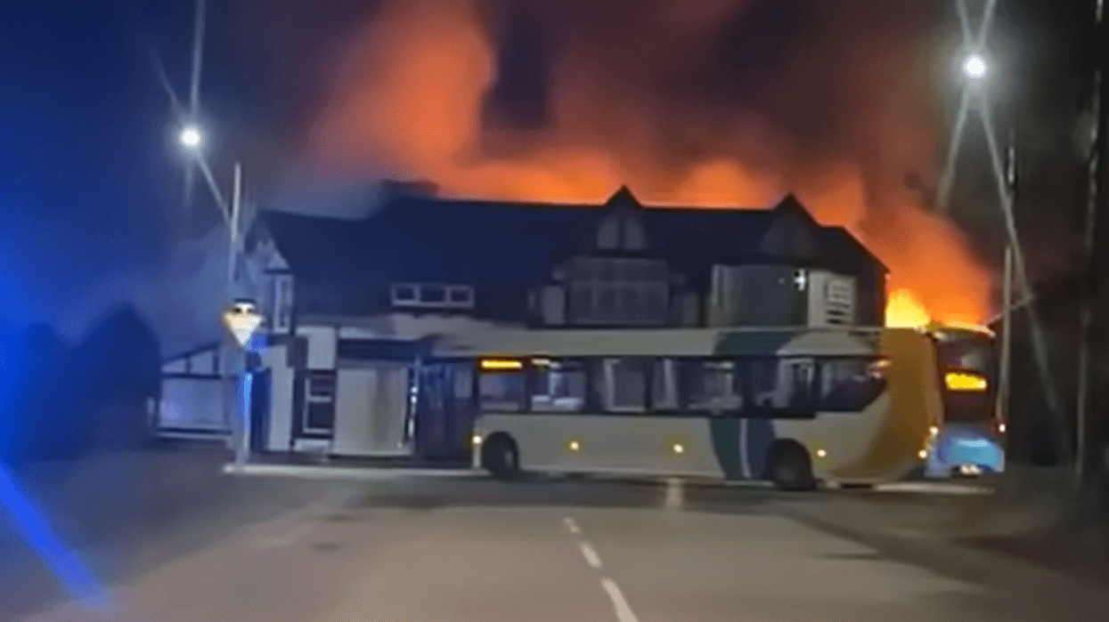 Huge blaze rips through Scottish hotel as raging inferno engulfs night sky