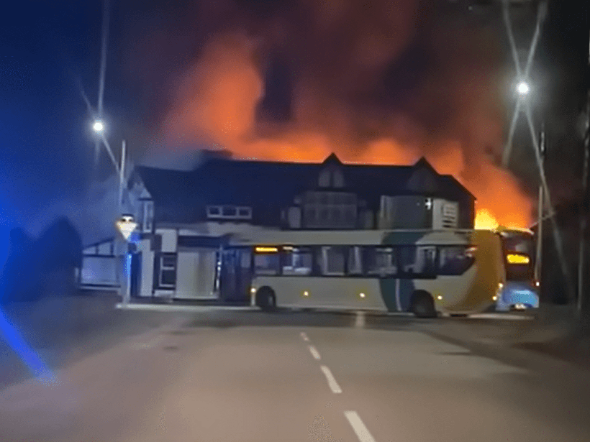 Huge blaze rips through Scottish hotel as raging inferno engulfs night sky