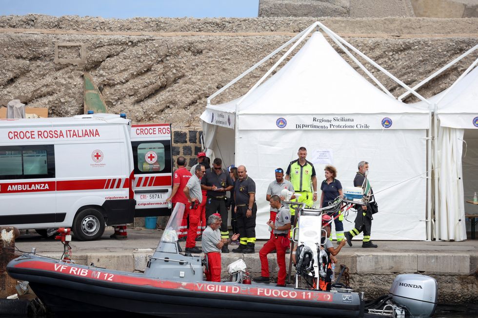 Fire department divers in Sicily