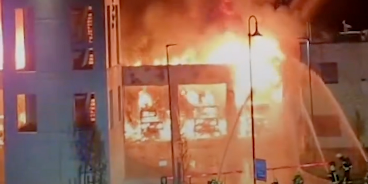 NextImg:'State of the art' multi-million pound fire station burns to the ground - because no fire alarms were installed
