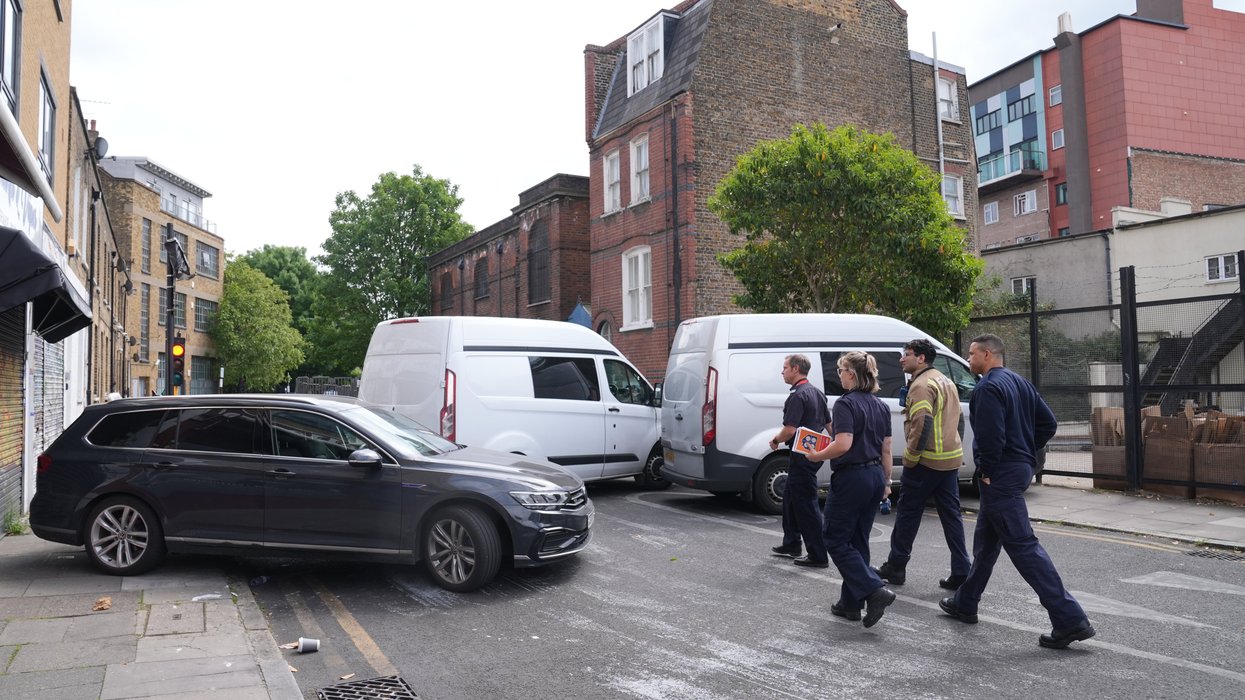 Fire officers on scene of Nelson Street after suspected arson attack
