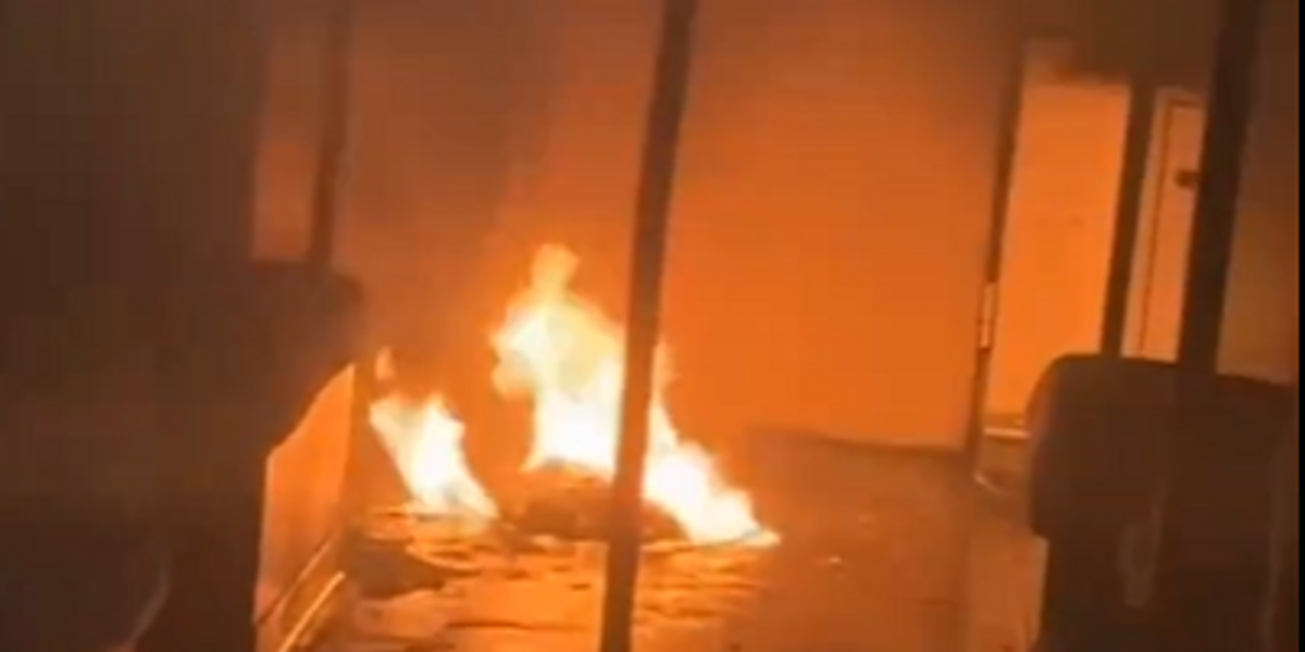 NextImg:London tube train engulfed in flames after bag suddenly catches fire - terrifying images