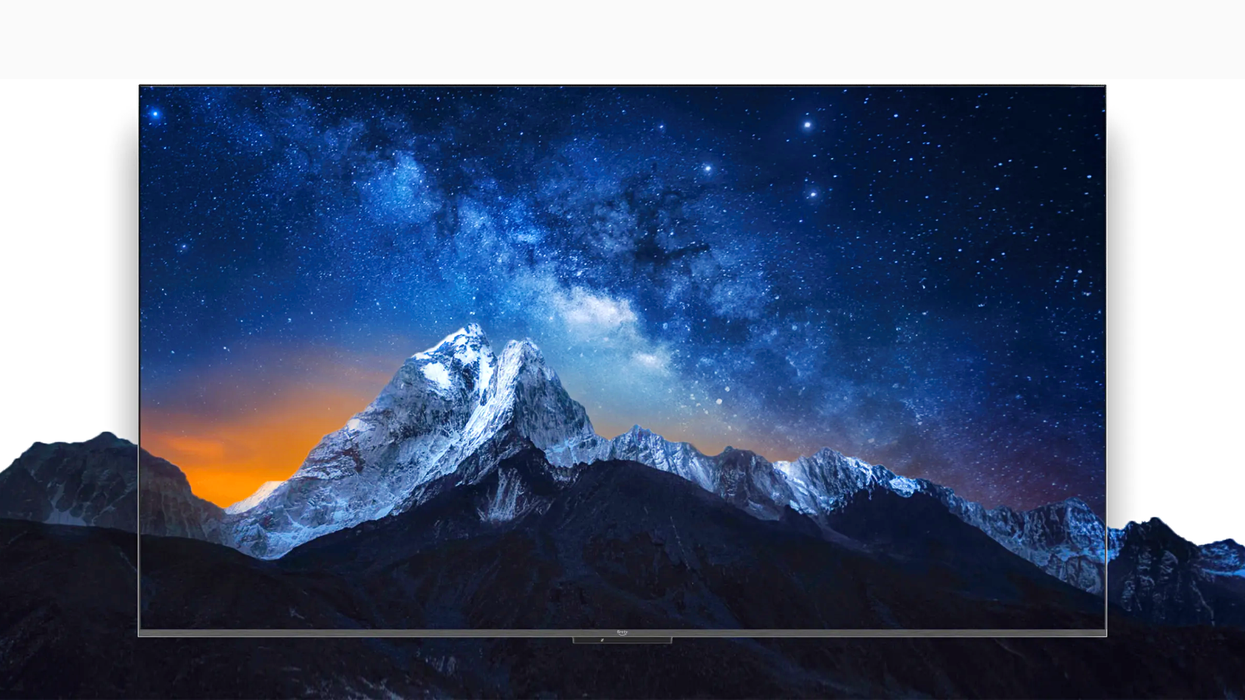 Fire TV Omni series pictured with a mountain range displayed on-screen