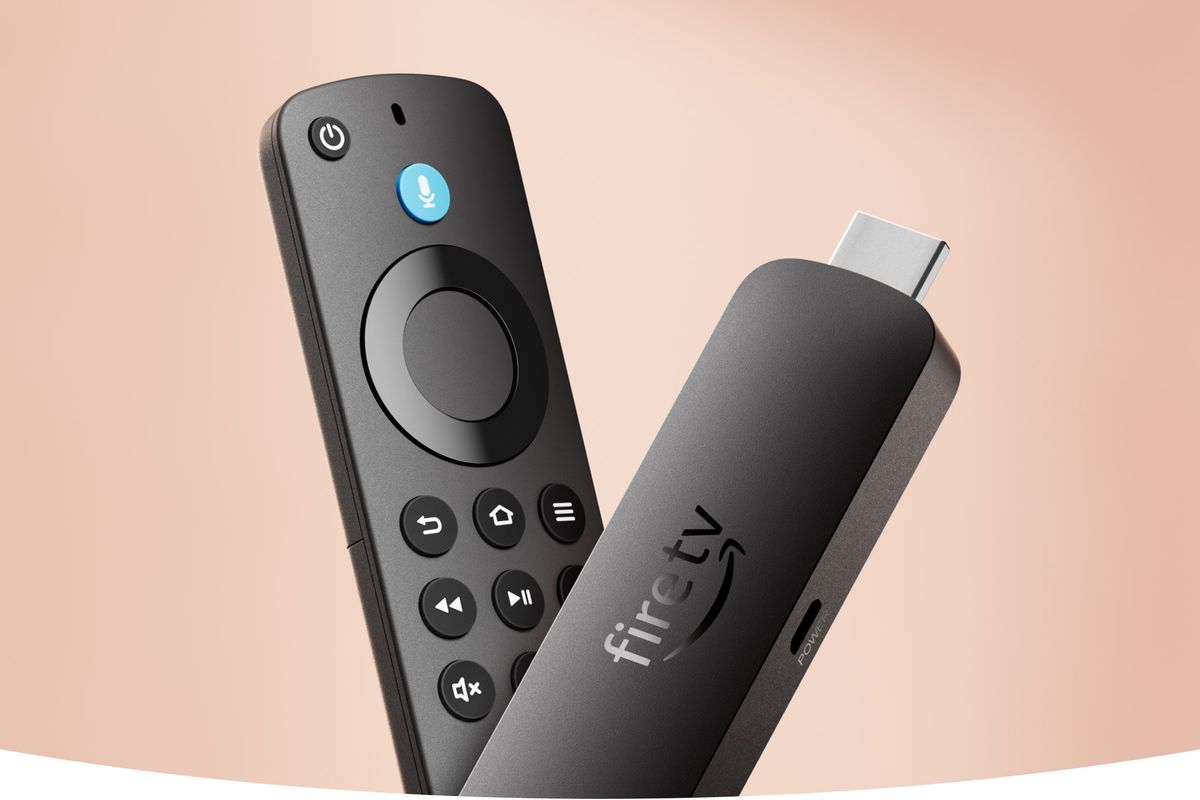 Fire TV Stick 4K Select pictured with its remote control