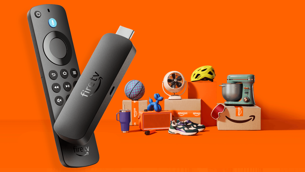 fire tv stick 4k select with Amazon Spring Deal Days as the background