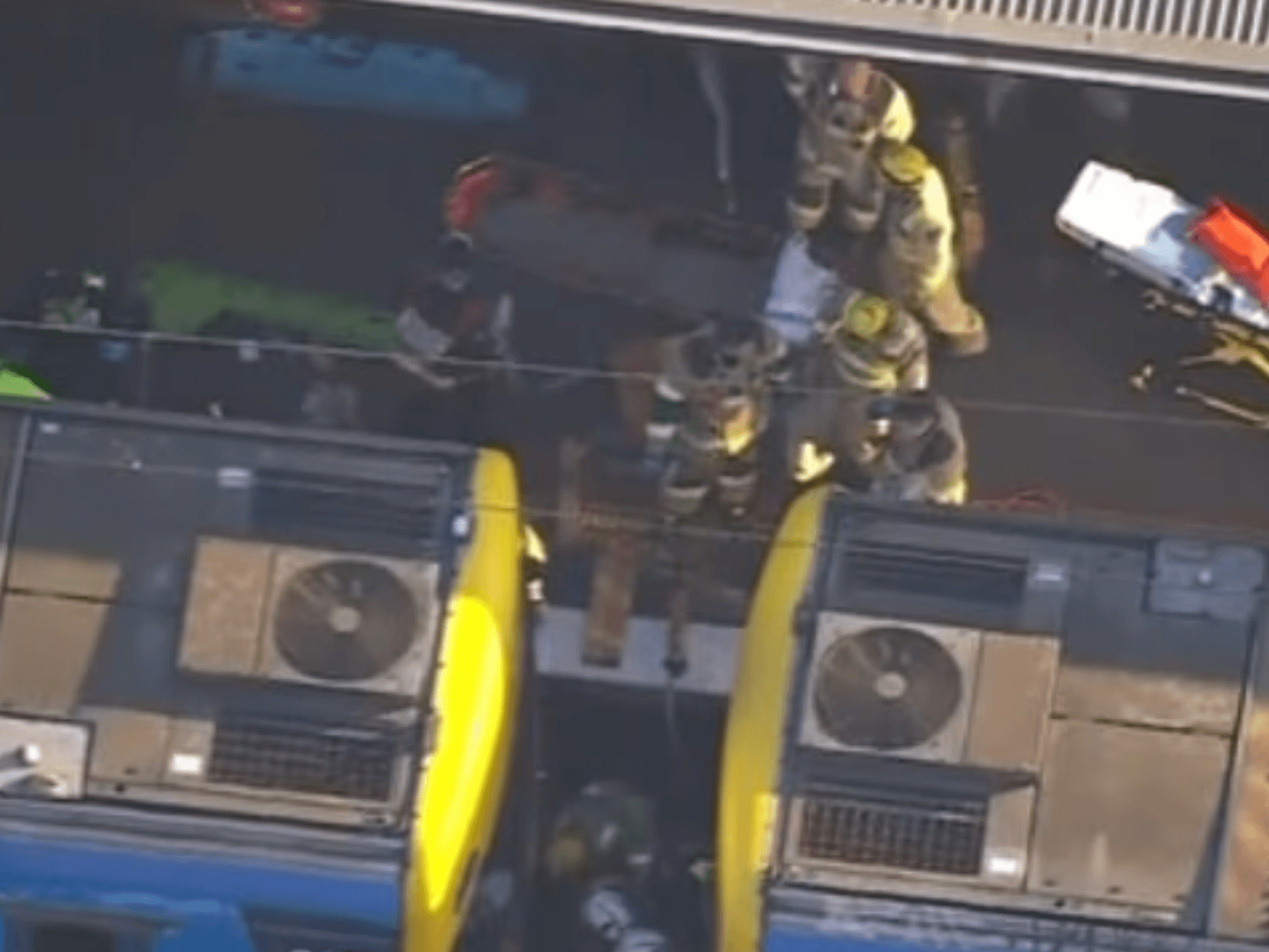 Firefighters at North Melbourne Railway Station