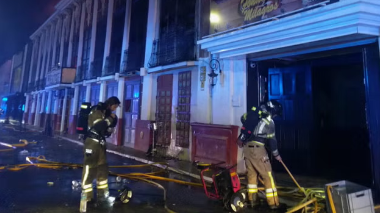 Firefighters at the club