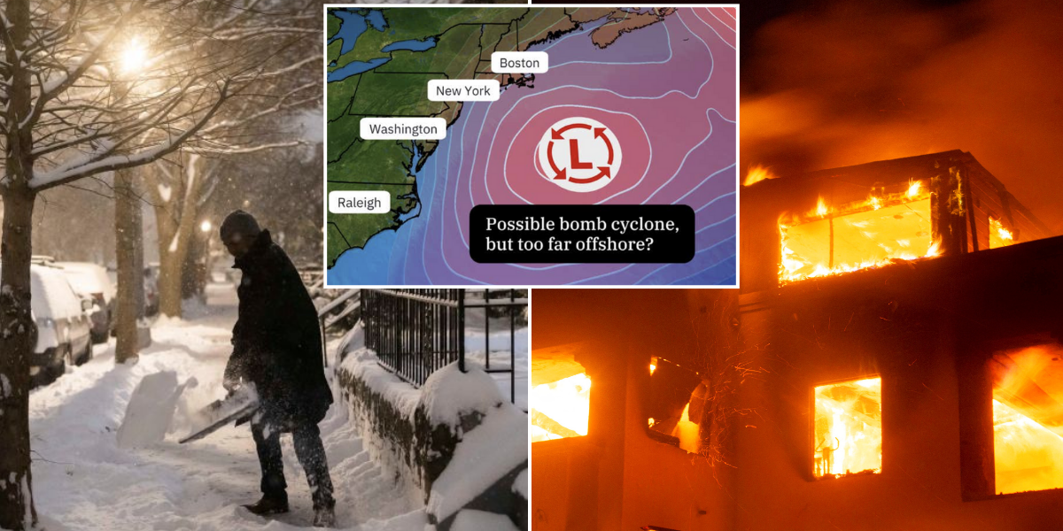 NextImg:US weather: State of emergency declared as 'battle of ice and fire' will ravage America with some of the 'worst winter storms and wildfires in history'