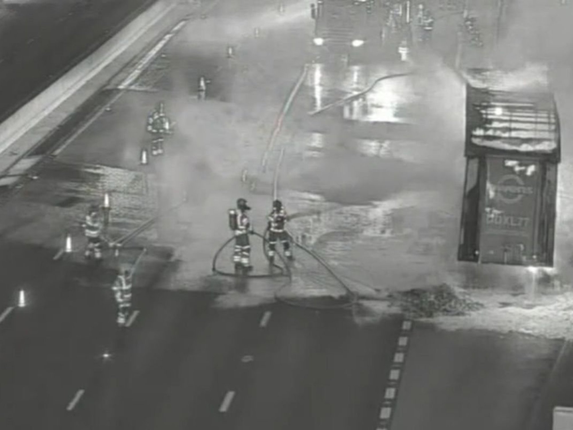Firefighters extinguishing a fire