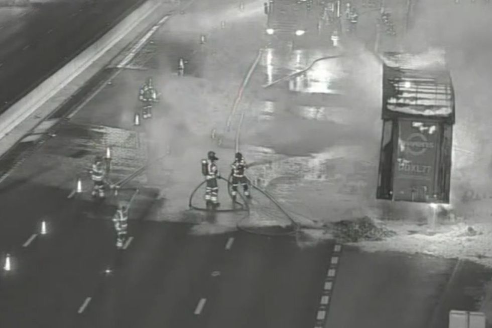 Firefighters extinguishing a fire