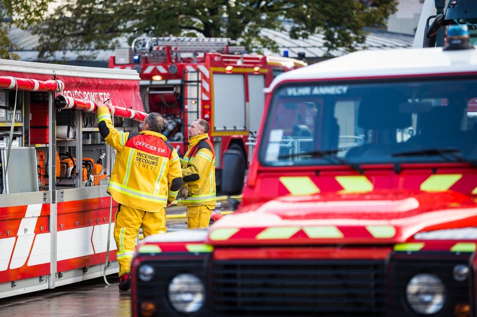 Firefighters in French Alps