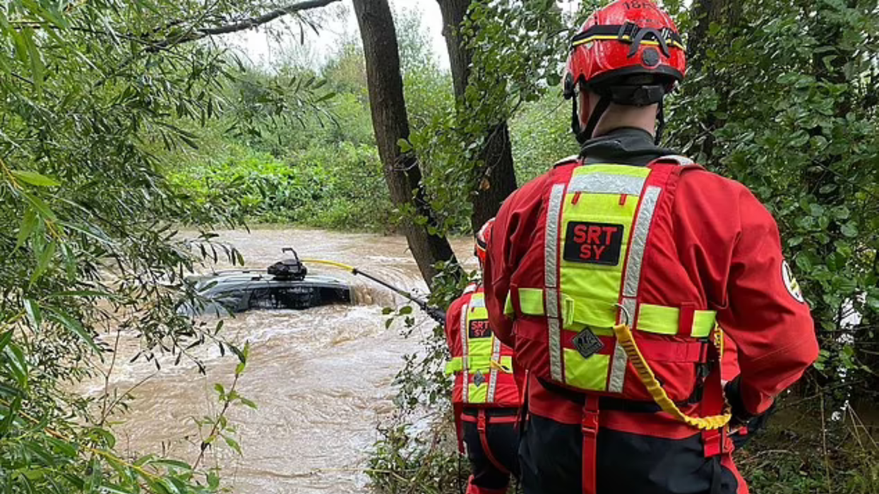 Firefighters rescue car