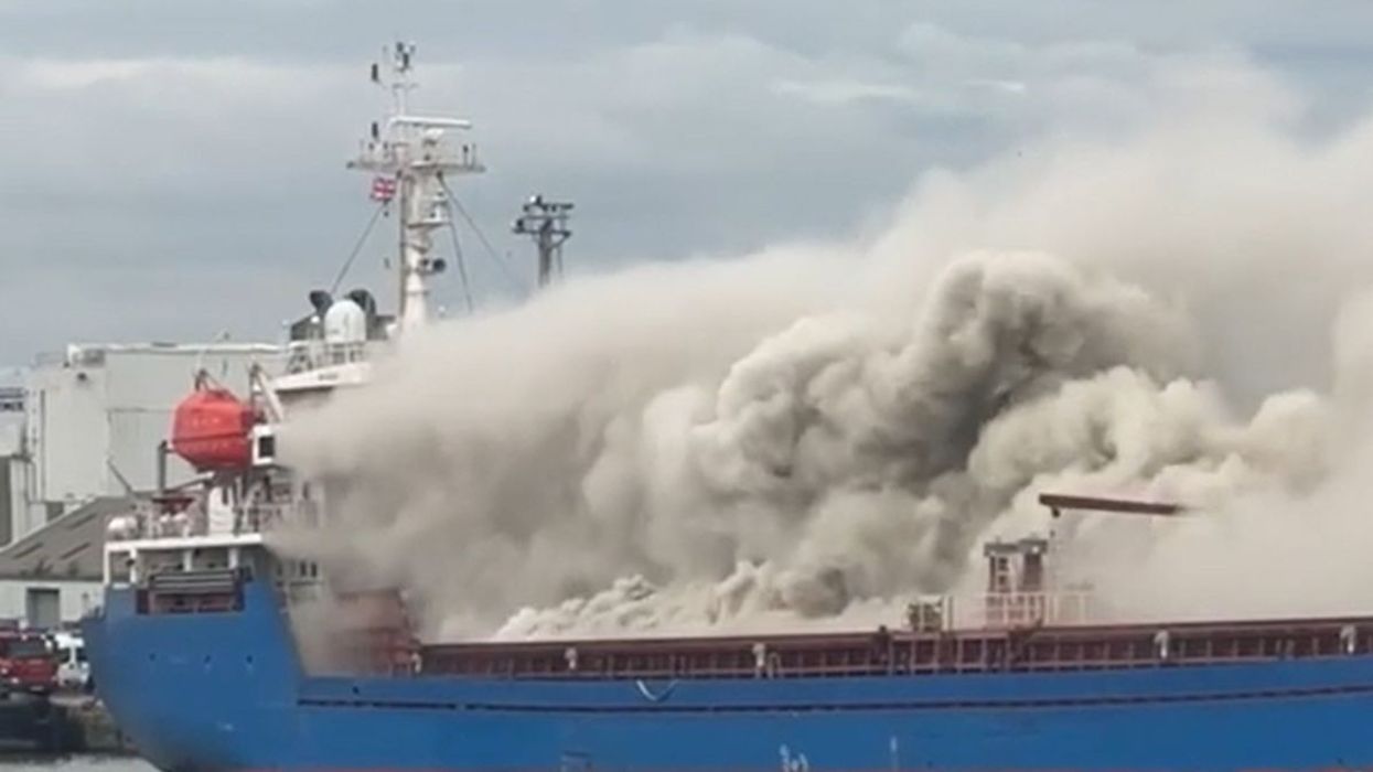 Firefighters rush to tackle ship blaze as billows of smoke soar over Humber